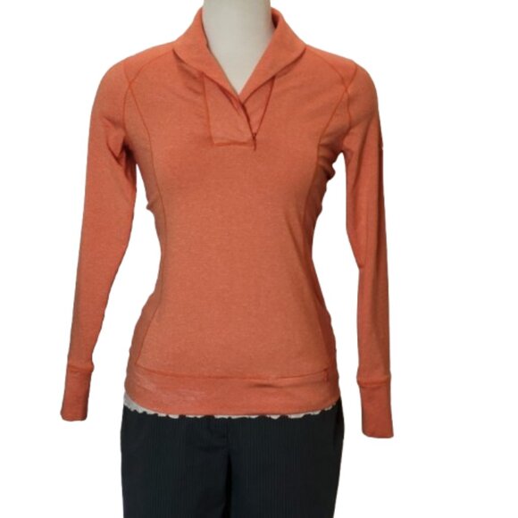Ladies Cutter & Buck Shoreline Half Zip Pullover Orange Size XS Pocket - Picture 1 of 12